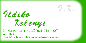 ildiko kelenyi business card